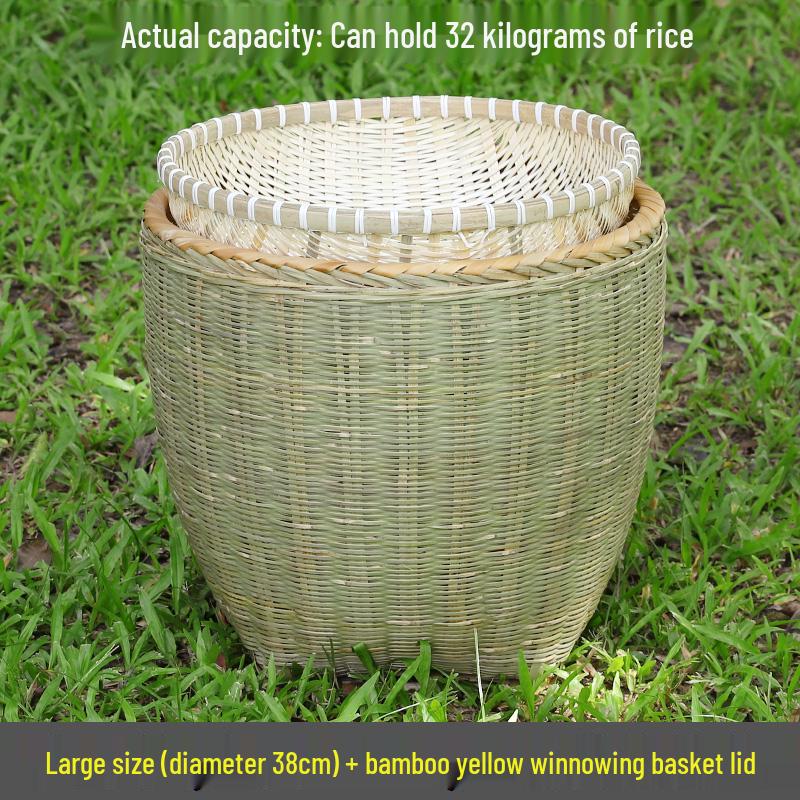 Bamboo Woven Large Winnowing and Rice Washing Basket - Multi-Purpose Storage and Farmer's Celebration Basket