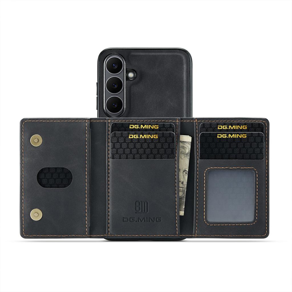 DG.MING M2 Series for Samsung Galaxy S25 FE Case PU+PC+TPU Phone Cover Detachable Wallet