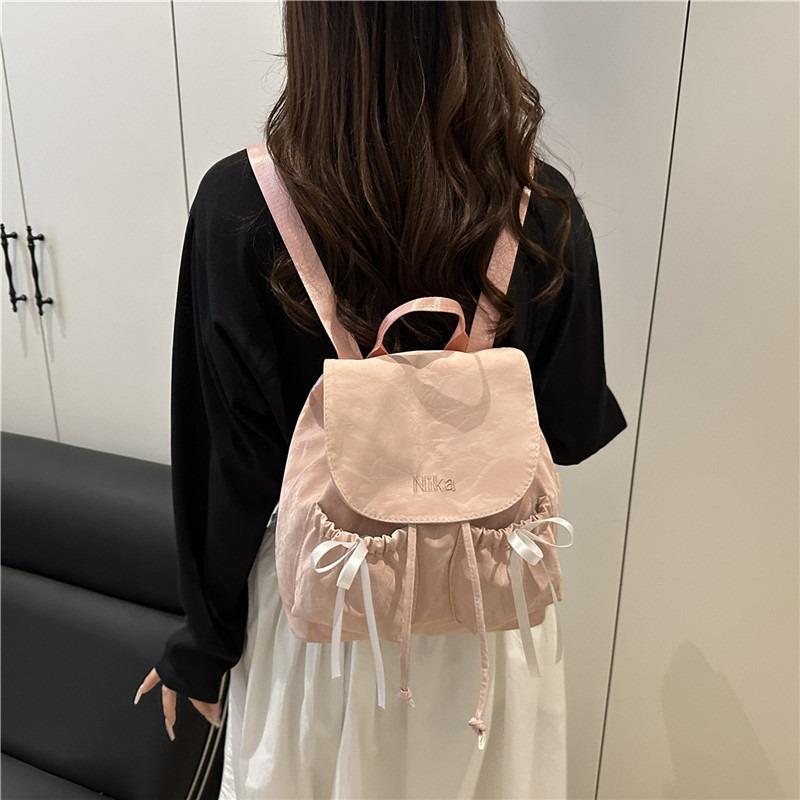 Nylon-Canvas Schleife Rucksacktasche Damen Trendiger Rucksack Große Kapazität Reisetasche