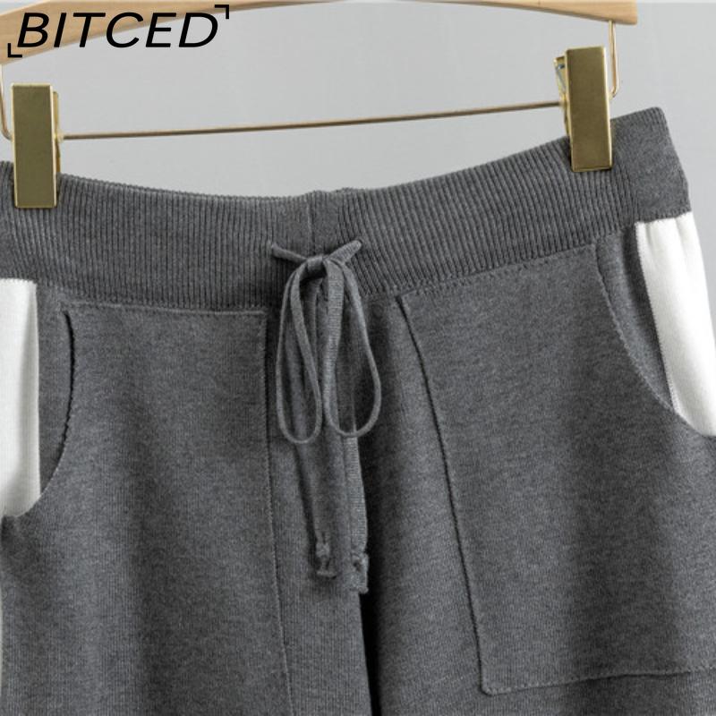 BITCED Plus-size Fashionable and Elegant Women's Spring and Autumn Casual Knitted Two-piece Set