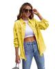 VAYLA Holes Raw-edges Denim Jacket Women Spring Autumn Shirt Style Jeancoat Casual Top Rose-Red Orange Purple Outerwear Lady Coat