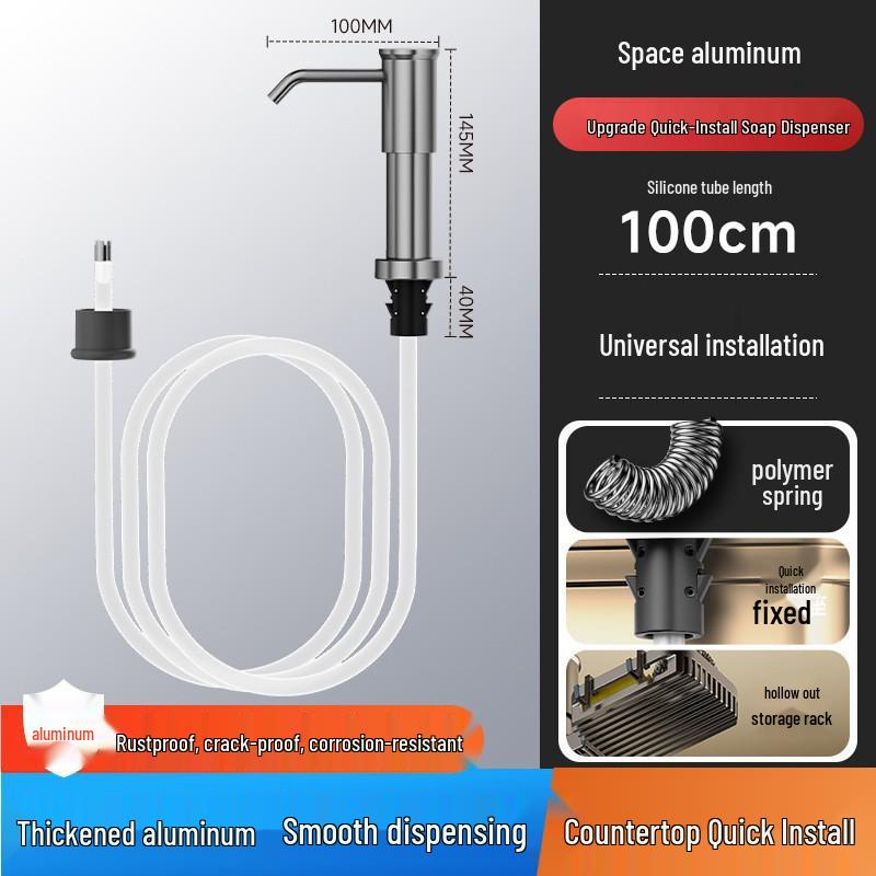 304 Stainless Steel Kitchen Sink Dish Soap Dispenser for Household Detergent