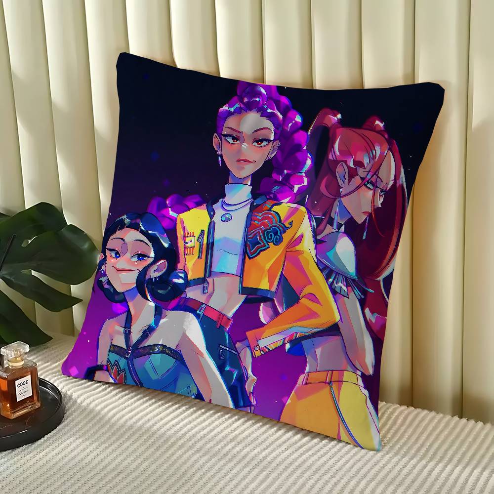 KPop Demon Hunters Office Cushion Pillowcase Car Cushion Cover45X45CM Lumbar Pillowcase Sofa Pillowcover