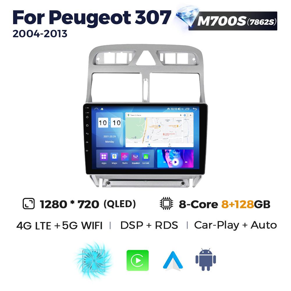 Navifly 9 Inch Intelligent Systems Multimedia Car Radio For Peugeot 307 307CC 307SW 2002-2013 Wireless Carplay Android Auto GPS