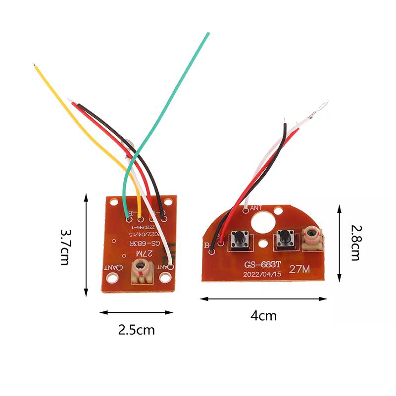 2ch Rc Remote Control 27mhz Circuit Pcb Transmitter and Receiver Board Radio System for Car Truck Toy durable good