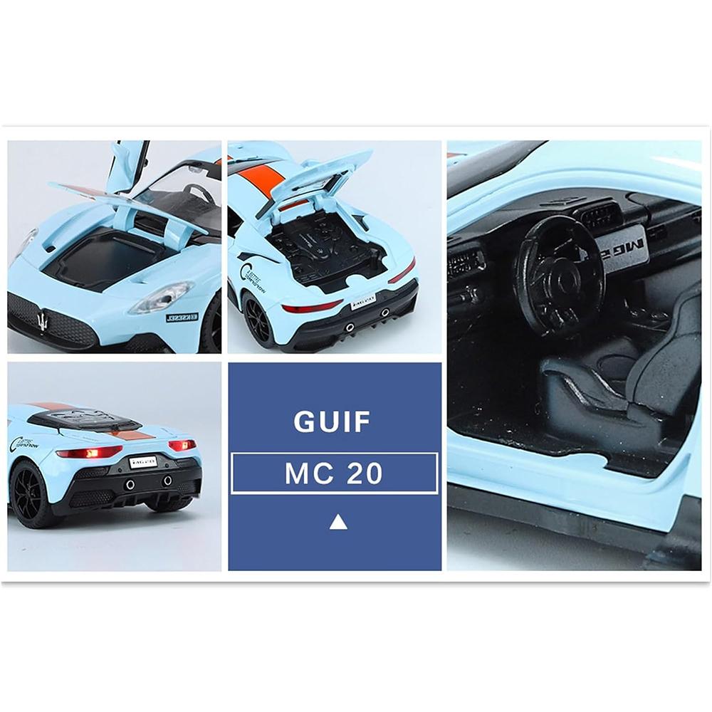 1/32 Scale Toy Car Model MC20 911 Gulf,  Alloy Cast Toy, Sound and Light, Collectible, Children's Birthday Gift