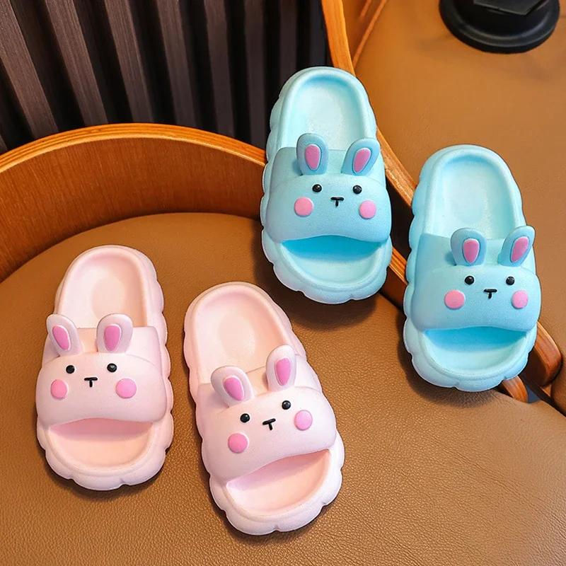 Pantuflas para Niños Verano Niñas Dibujos Animados Conejo Antideslizantes Suelas Blandas Para Niños Interior Hogar Niños Pequeños Bebé Sandalias