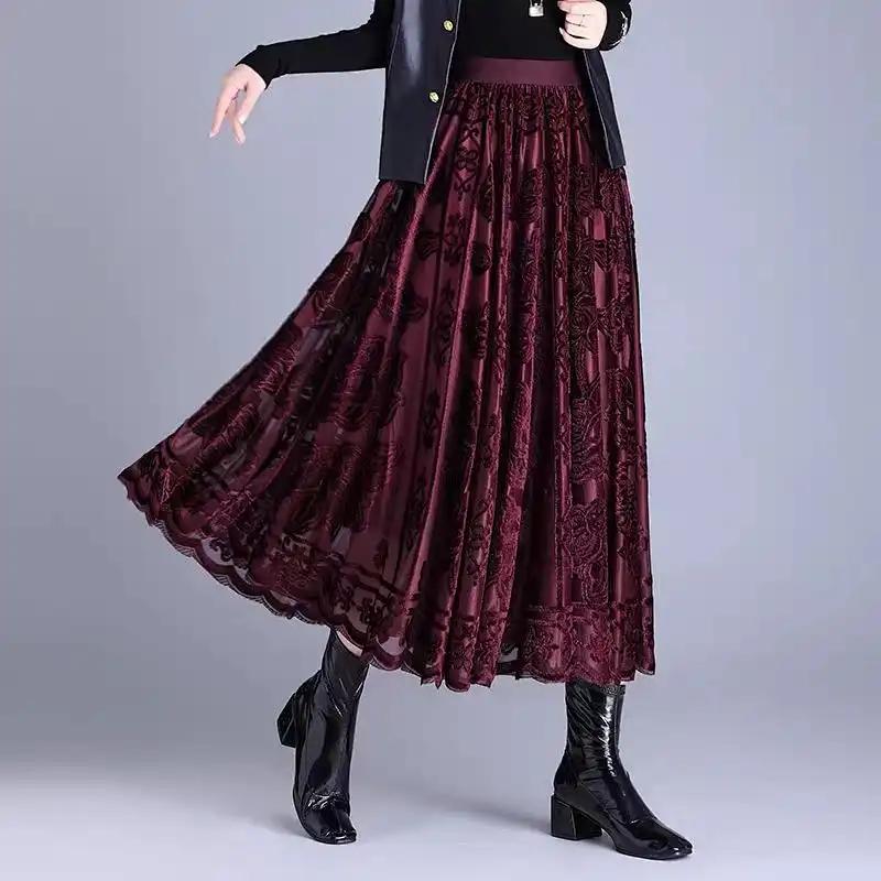 Sukně pro ženy Ležérní Všestranná Sukně plného střihu s vysokým pasem Dlouhé volné kalhoty Pružná Slim sukně