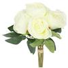 Artificial Flowers Roses 7 Pieces Ready-Made Rose Bouquet Flower Arrangement for Vase - White