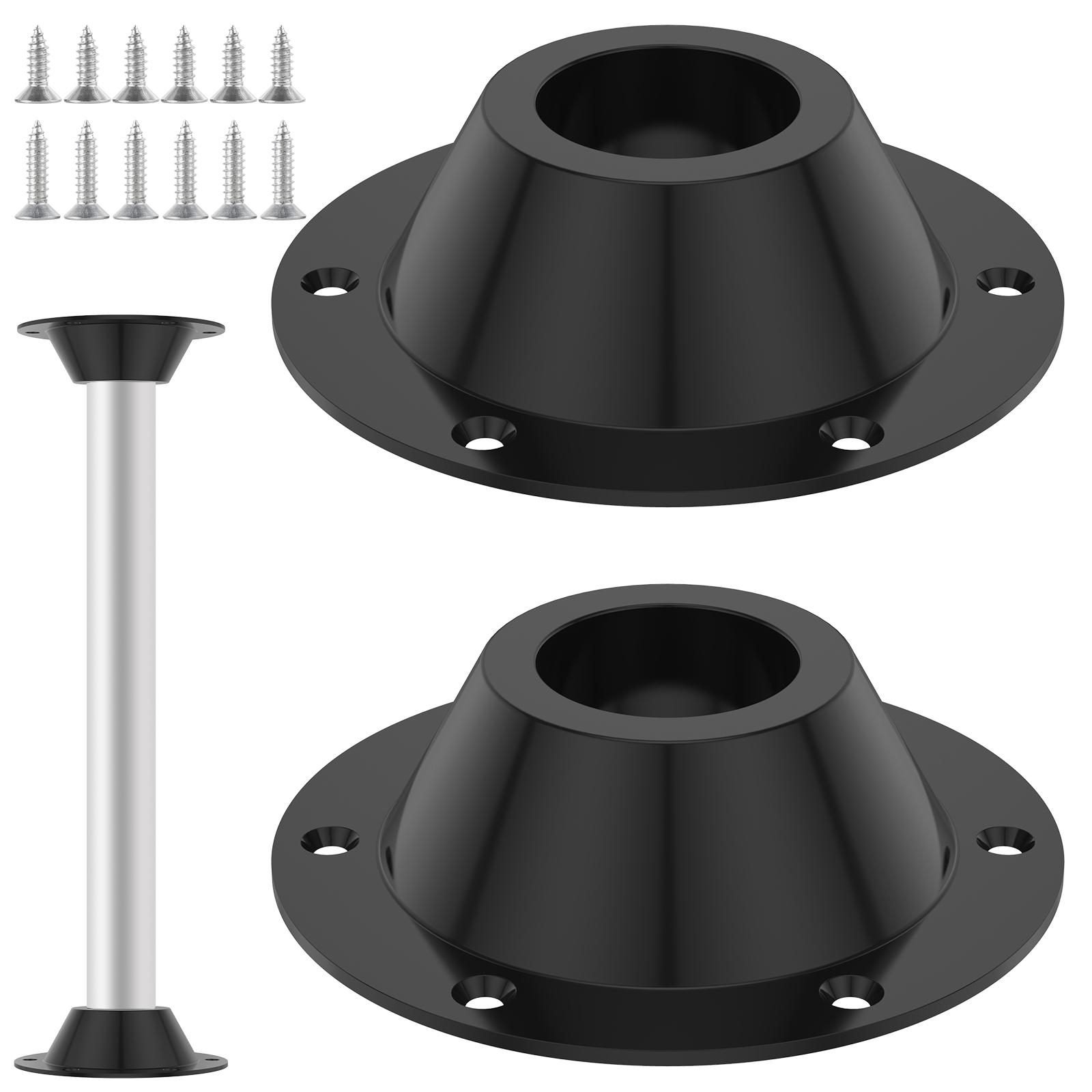 

2pcs Aluminium Alloy Rv Table Pedestal Base Rust Proof Floor Mount Flange Bracket Sturdy Rv Table Mounting Base With 12 Mounting Screws Heavy Duty Sta чёрный