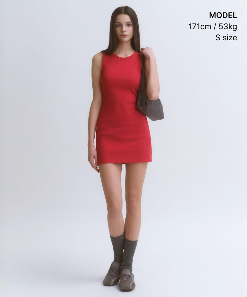 MUSINSA STANDARD WOMAN Women'S Tank Dress [Red]