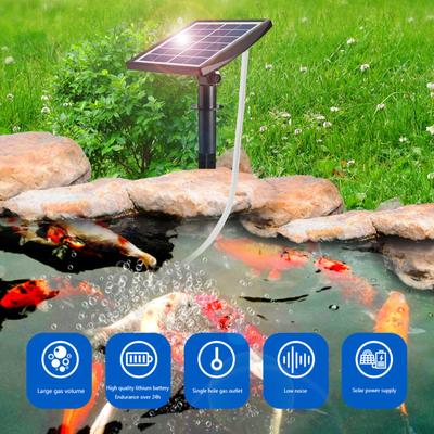 Power Storage Solar  Oxygen  Pump Built-in 3.7v 2200mAh Lithium Battery Courtyard Fishbowl Outdoor