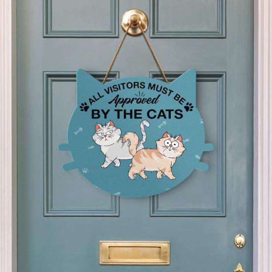 Cat Planning Escape Sign Please Keep Door Closed Wooden Sign Door Hanging Welcome Sign Housewarming Gift for Cat Lovers