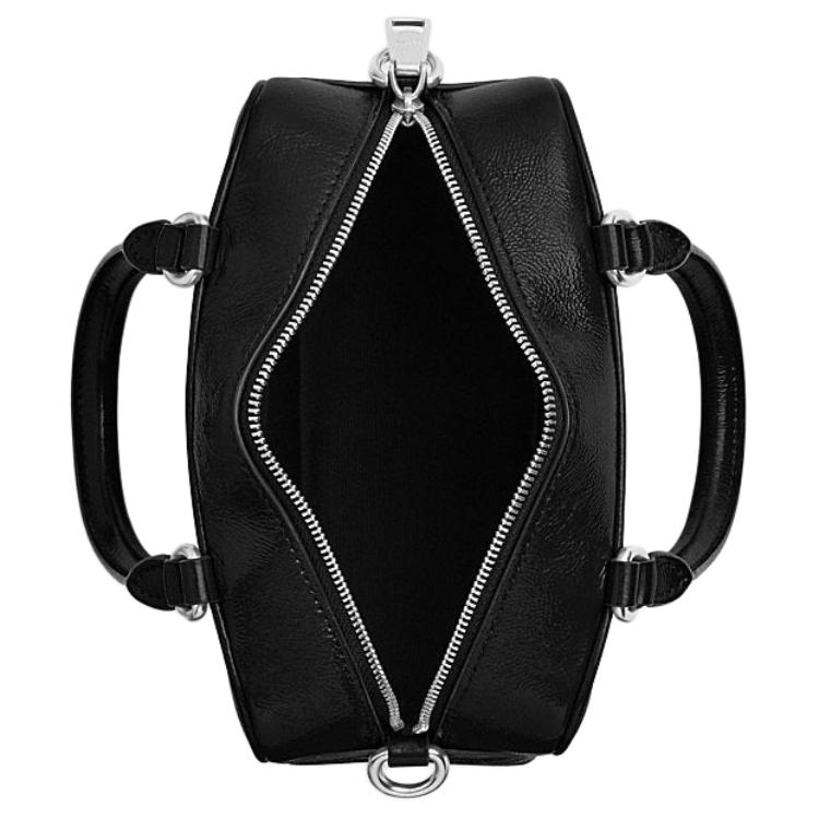 Coach Satchel 19 Logo Zip Closure Leather Shoulder Crossbody Handbag Small Women Handbags Black CW190-SVBK