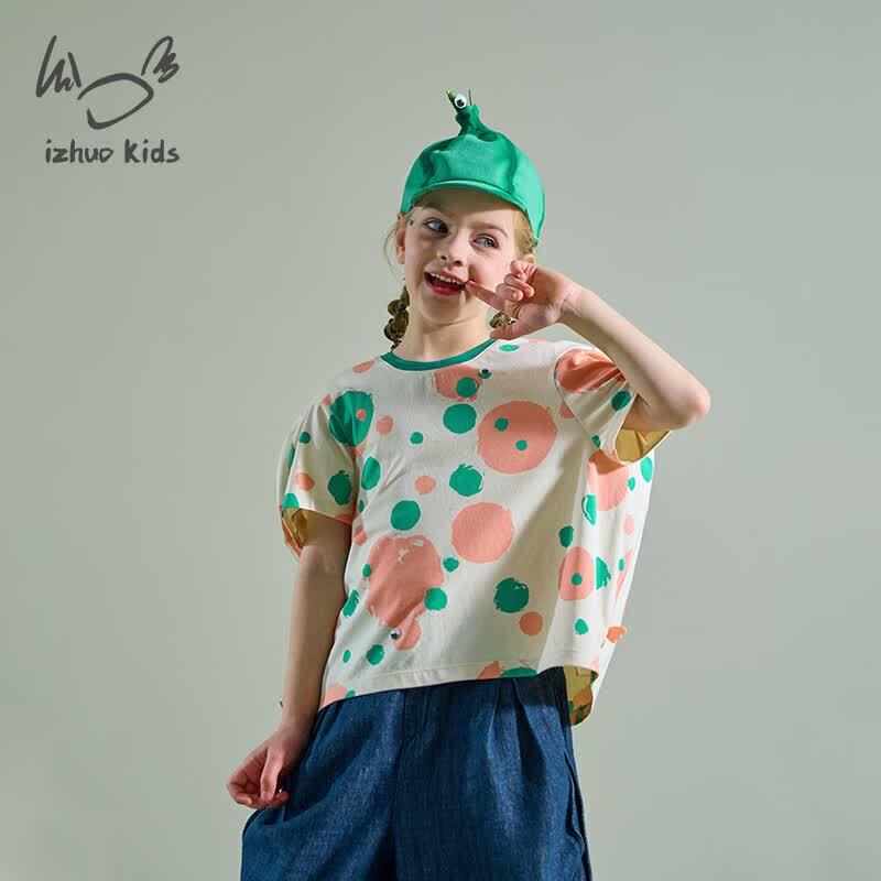 Kids Casual Cartoon Graphic Short Sleeve T-Shirt 130cm
