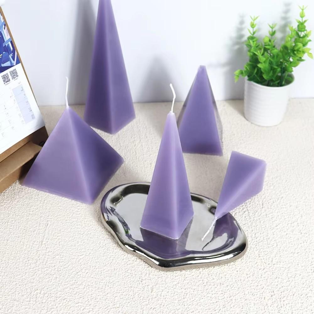 Multi Size Pyramid Shape Candle Plastic Mold Geometry Taper Acrylic Mould Artist Candle Making Tool Scented Decor Birthday Gifts