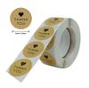 100-500 Round Natural Kraft Paper Hand Stickers Scrapbook Stickers Packaging Thank You Stickers Sealed Stationery Stickers