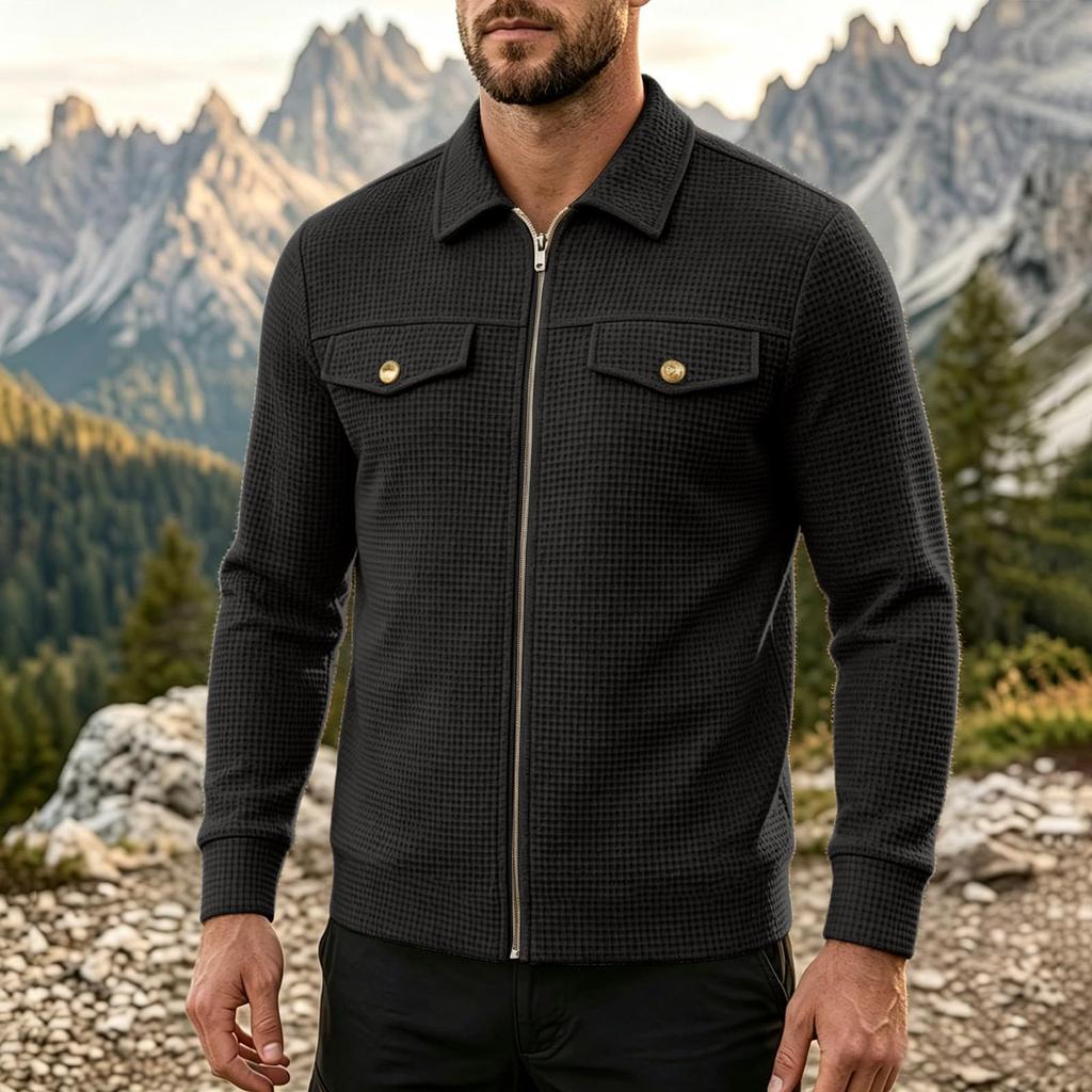 Men's Casual Color Lapel Collar Jacket for Spring and, Fashion Outerwear