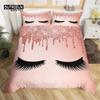 Eyelash Duvet Cover Set Eyes Pattern Design Comforter Cover Microfiber Girly Priness Style Glitter Twin King Queen Bedding Set