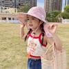 Anti Uv Kids Summer Baby Sun Hat Printed Whistle Shawl Hat For Girls Boys Outdoor Neck Ear Cover Beach Cap