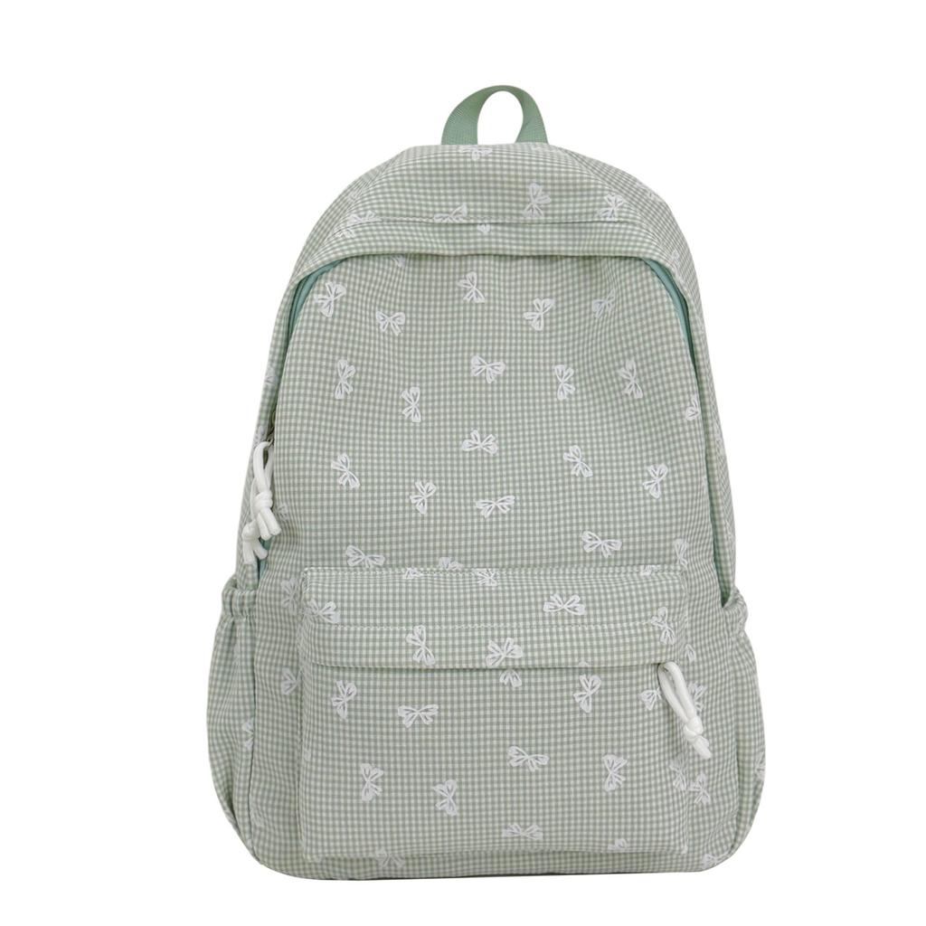 Schoolbag new schoolbag female ins college style backpack large capacity Korean version bow print middle school backpack