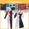 Niepokojący Strój Postaci Klauna Z Efektami Krwi Do Gier I Wydarzeń Cosplay