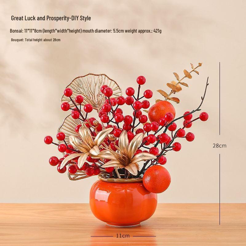 JINGRUIXIANG Persimmon Red Fruit Ornament