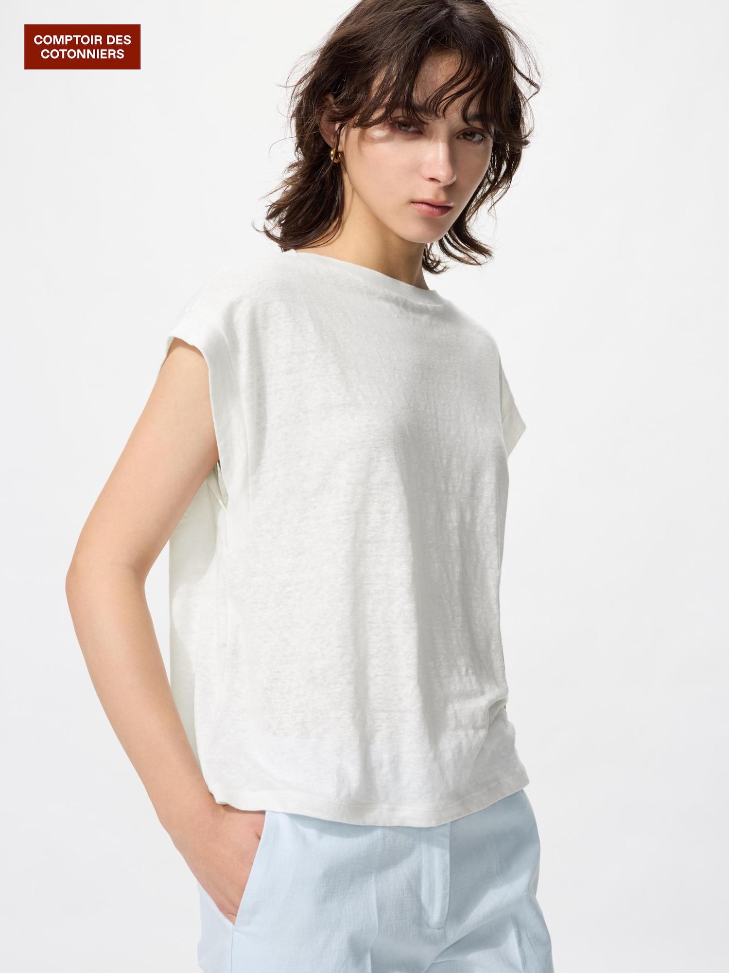

Uniqlo Japan Linen French Sleeve Relaxed Fit Tee 01 OFF WHITE/XL