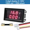 LIZAO DC 0-100V/200V Digital Voltage Current Power Meter 10A/50A/100A Dual Display Panel Meter