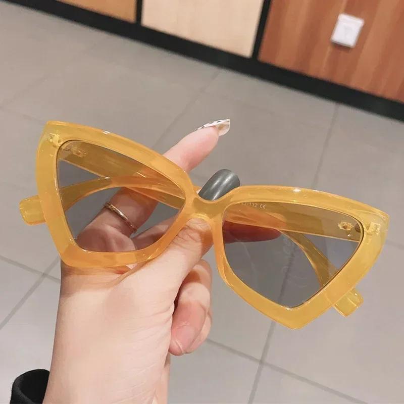 Fashion Cat Eye Sunglasses Trendy Women UV Protection Luxury Irregular Frame Travel Sun Glasses Female Eyewear