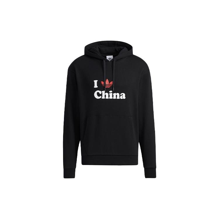 adidas originals I Trfl Ch Hd 2 Alphabet Logo Pattern Printing hooded Long Sleeves Black Men s H07329 S