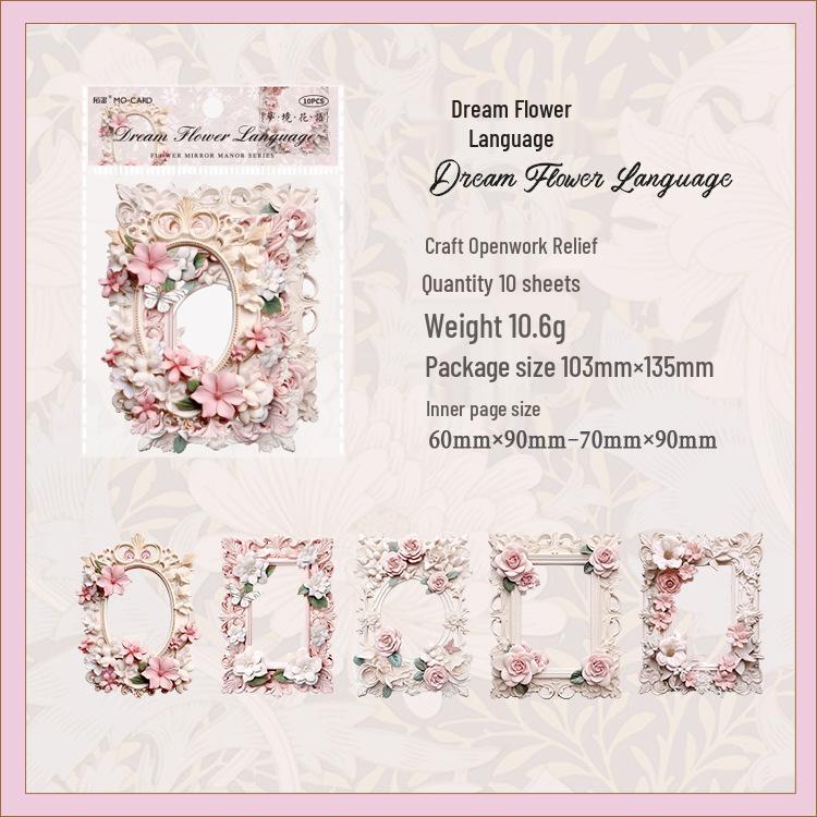 Рамка-коллаж с тиснением «Цветы Момо» - Серия «Ретро-зеркальный особняк» Декор для журнала