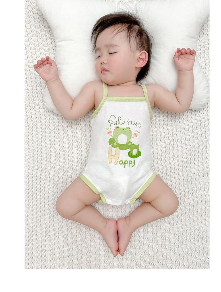 Newborn Infant Sleeveless Romper - Cute Strappy Summer Bodysuit for Boys & Girls