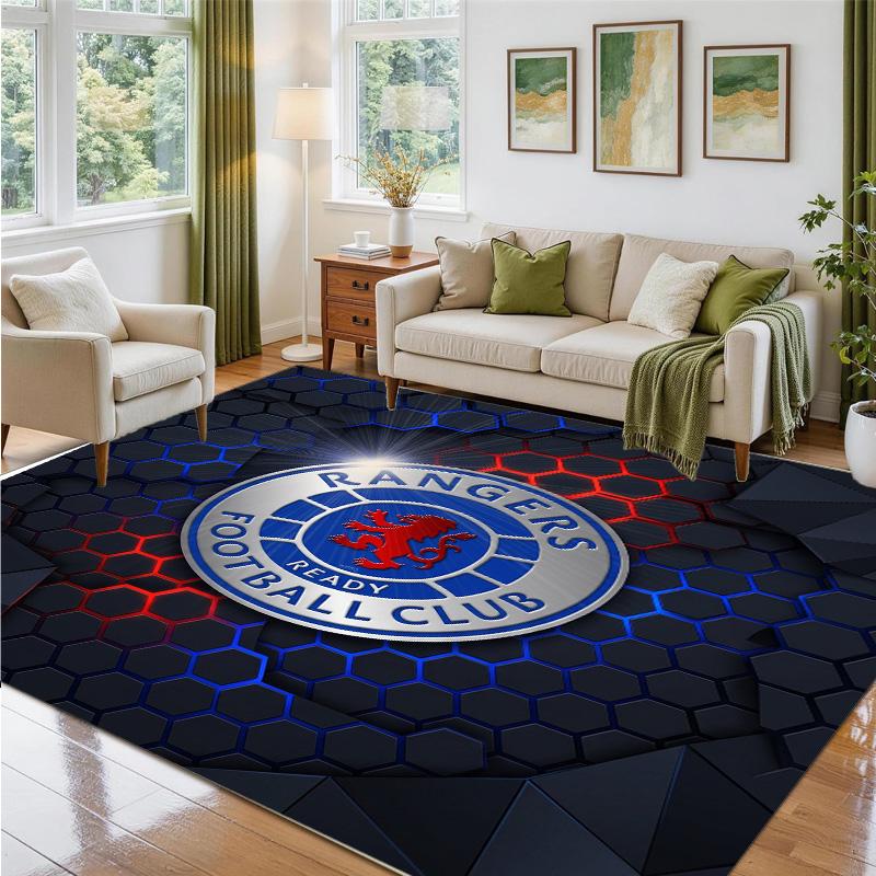 Rangers FC Design Crystal Velvet Rug Soft Decorative Mat for Bedroom Entrance