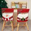 Decorative Chair Slipcovers for Hotels Christmas Dining Cover, Washable Seat Protector, Santa Snowman Covers Leisure Chairs Deer Slipcover Home