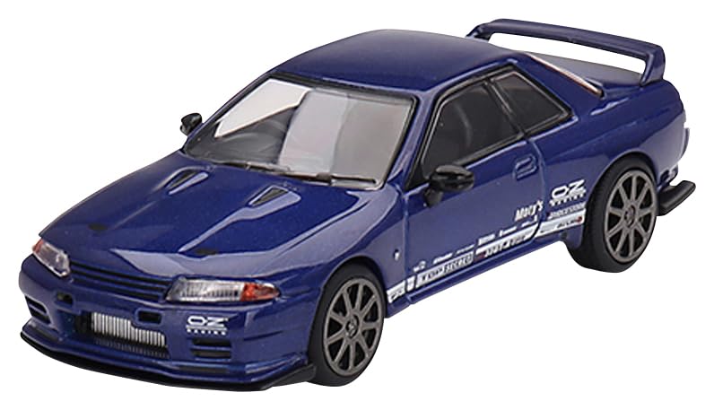 TrueScale Miniatures MINI GT 1/64 Scale Nissan Skyline GT-R VR32 Top Secret Metallic Blue Right-Hand Drive Finished Model