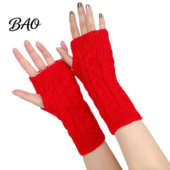 Lightweight Warm Wrist Sleeves Women Ribbed Arm Warmers, Stretchy Cable Knitted Fingerless Gloves, Acrylic Half Finger Soft Mitten, for Autumn Winter