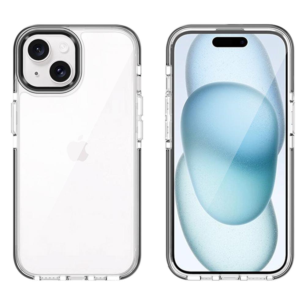 For iPhone 15 Phone Case Ultra Clear Shockproof PC+TPU Back Cover
