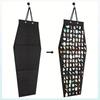 1pc Stylish Rhombus Felt Jewelry Hanging Organizer - Black Multi-Compartment Display Pouch - Home Storage & Retail Showcase