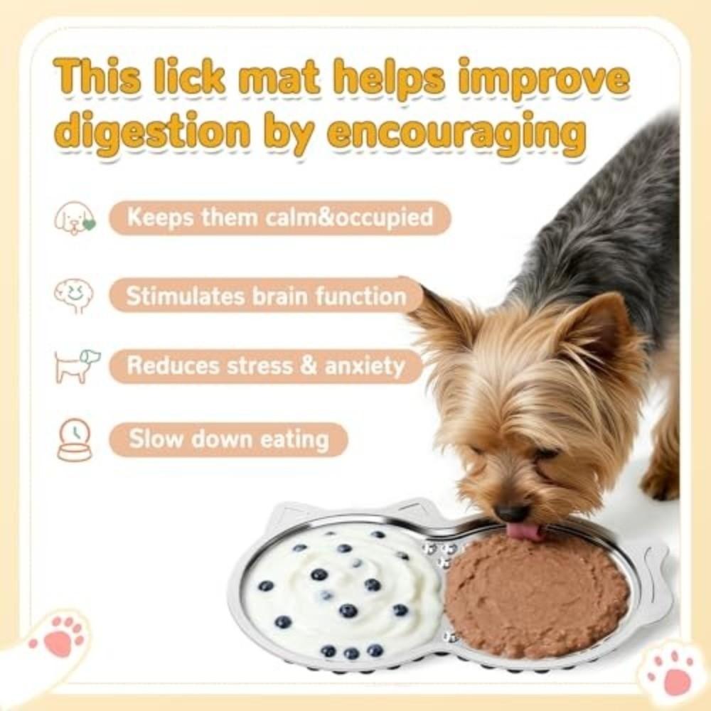 Non‑slip Lick Pad Anti‑choking Slow Feeding Mat New Stainless Steel Lick Mat  Dogs & Cats,