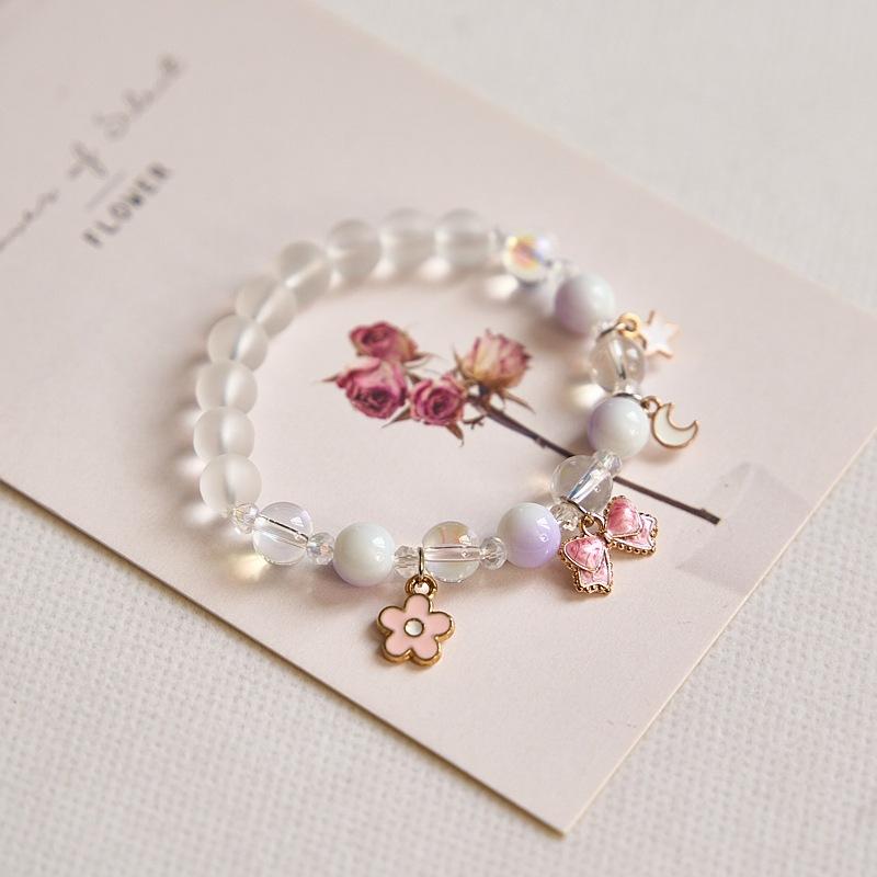 Year Sweet Cute Cat Crystal Beaded Bracelet Girls, Girlfriend Student Bracelet Wholesale