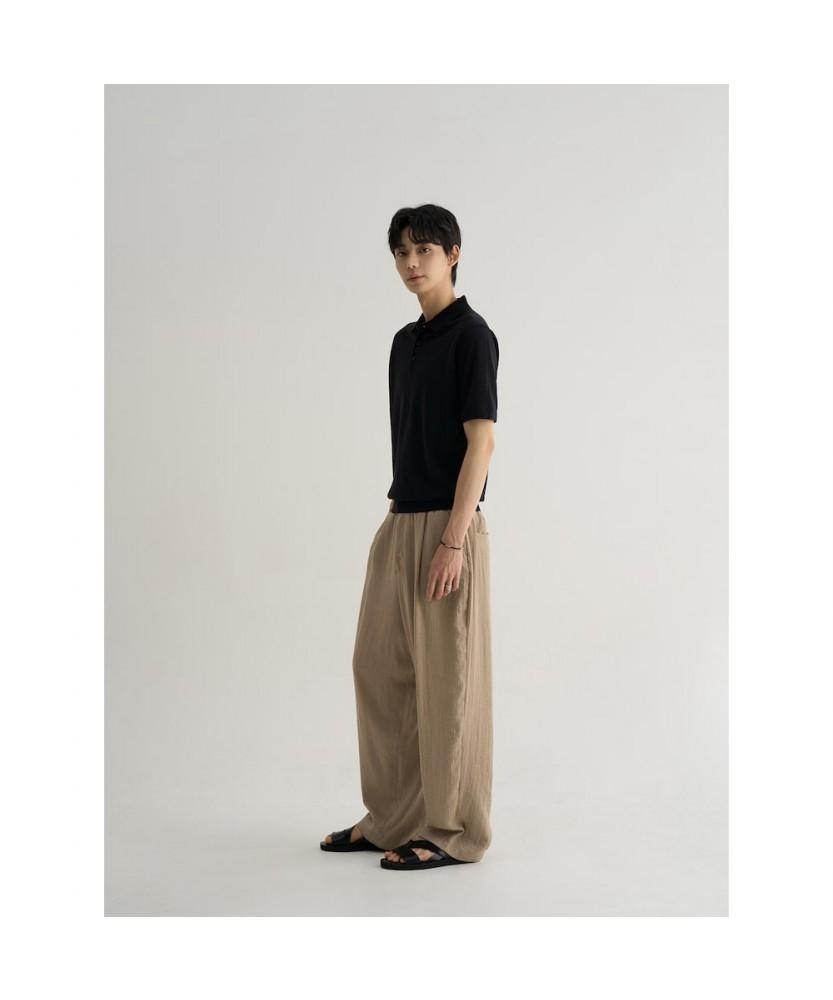 8SECONDS Cotton Blend Collar Neck Short Sleeve Knit Black