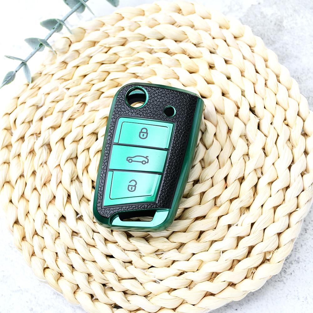 3 Butoane Piele TPU Pentru Volkswagen VW Tiguan SEAT Golf 7 ALLTRACK MK7 Ateca Leon FR 2 Ibiza Skoda Octavia Husă Carcasă Cheie Auto