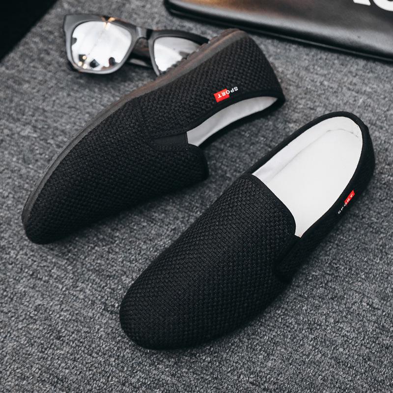 Sommer-Beanie-Schuhe, niedrig geschnittene Leinen-Schuhe aus lässigem Stoff, atmungsaktive lässige Fahrerschuhe