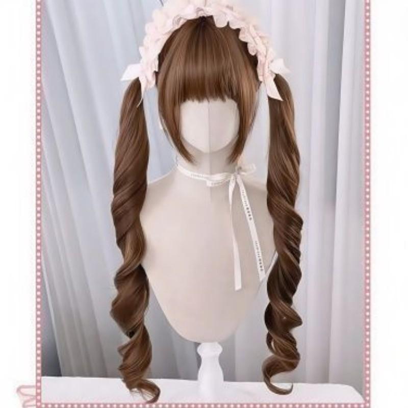 Wig Women's Long Curly Hair Lolita Natural Fluffy Imitation Cute Japanese Shao Luo Fashion Age-reducing Jk Full Headgear