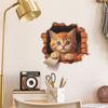 Cartoon Cute Cute Broken Wall Cat Sticker Bedroom Living Room Porch Background Landscaping Wall Sticker