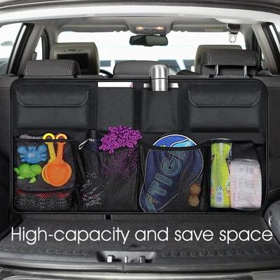 Car Trunk Storage Bag Suv Auto Rear Seat Back Hanging Bag Net Pocket Waterproof Car Storage Box Storage Box Car Accessories