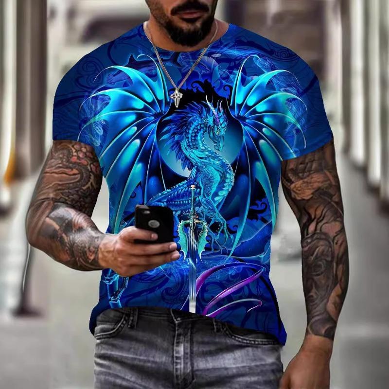 3D Printed Totem Series Men's Short Sleeved Loose T-shirt