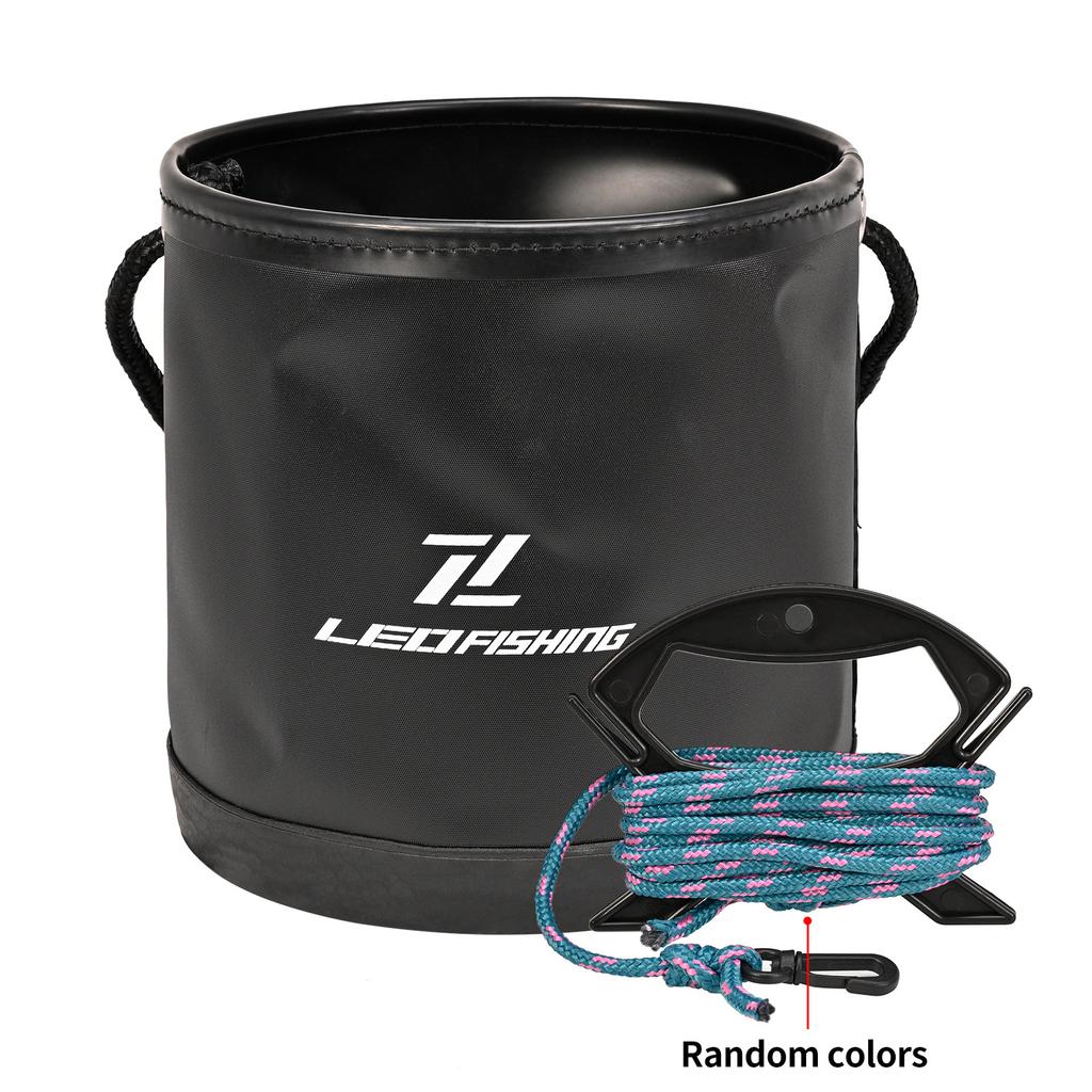 Round Folding Fishing Bucket with Lanyard Fishing Equipment for Fishing