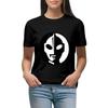 MENPULAM Women's T-Shirt Ultraman Logo Cotton T Shirt Short Sleeve Top Tee(2)